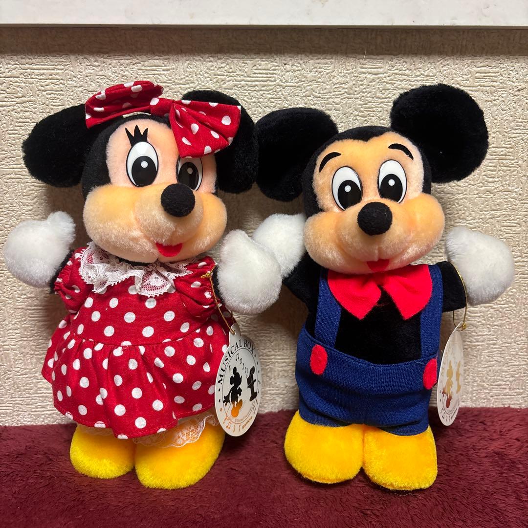 サンキョーオルゴール　ディズニー　ミッキー　ミニー　　　首振り　レトロ