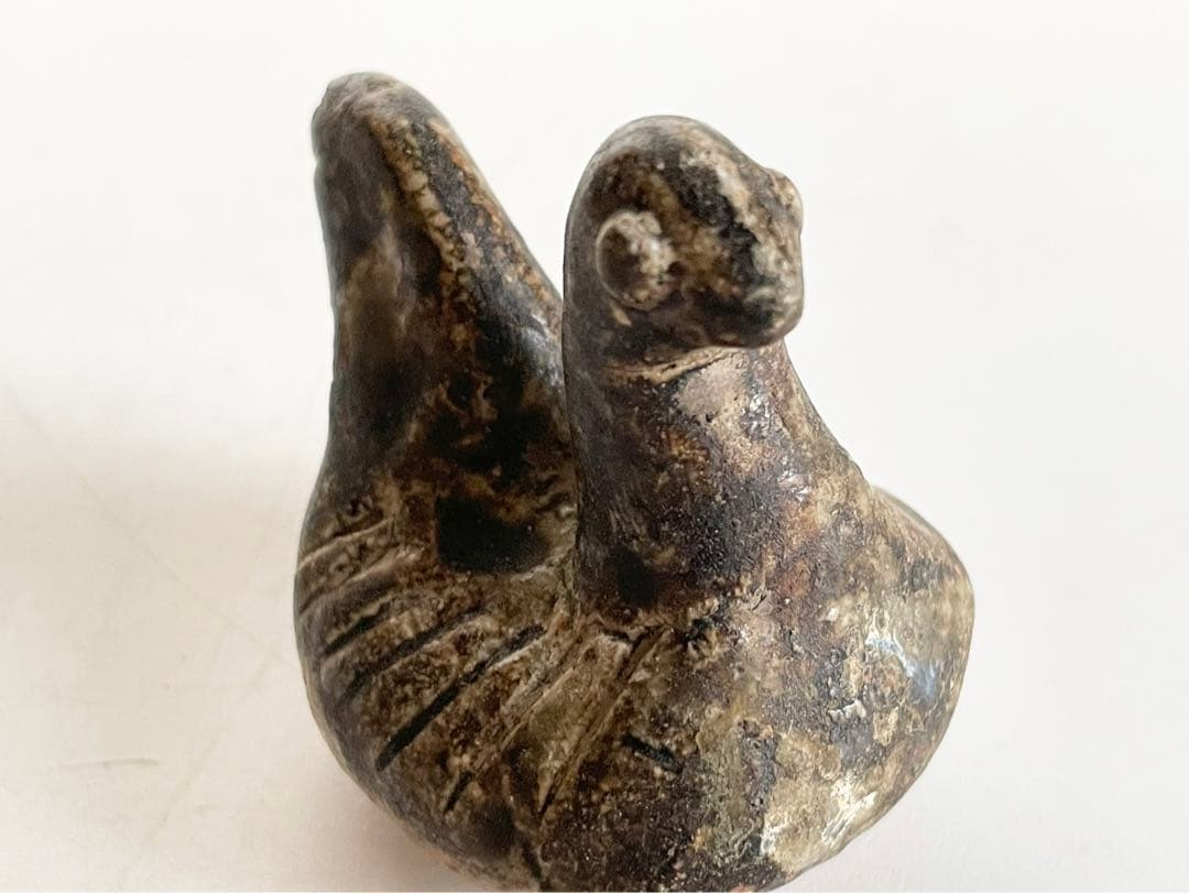 アンティーク　骨董　宋胡録　鳥形玩具　褐釉　おもちゃ　土人形　民藝　スンコロク