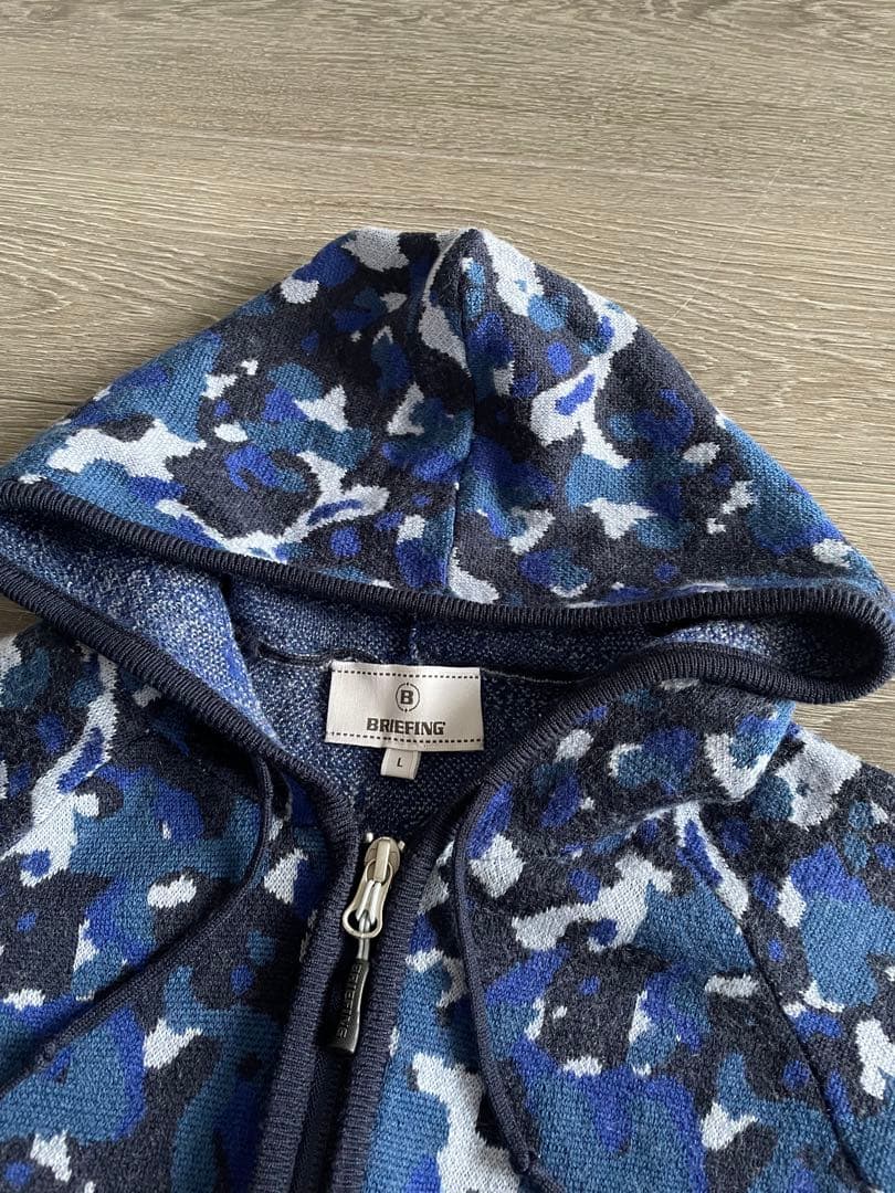 BRIEFING ブリーフィング　ニットパーカー　カモフラ柄　レディースL