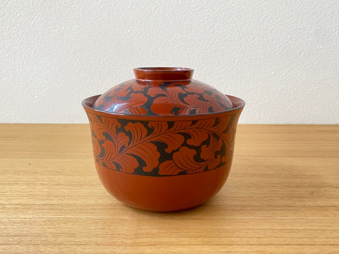 輪島塗　点彫唐草　吸物椀　5客セット