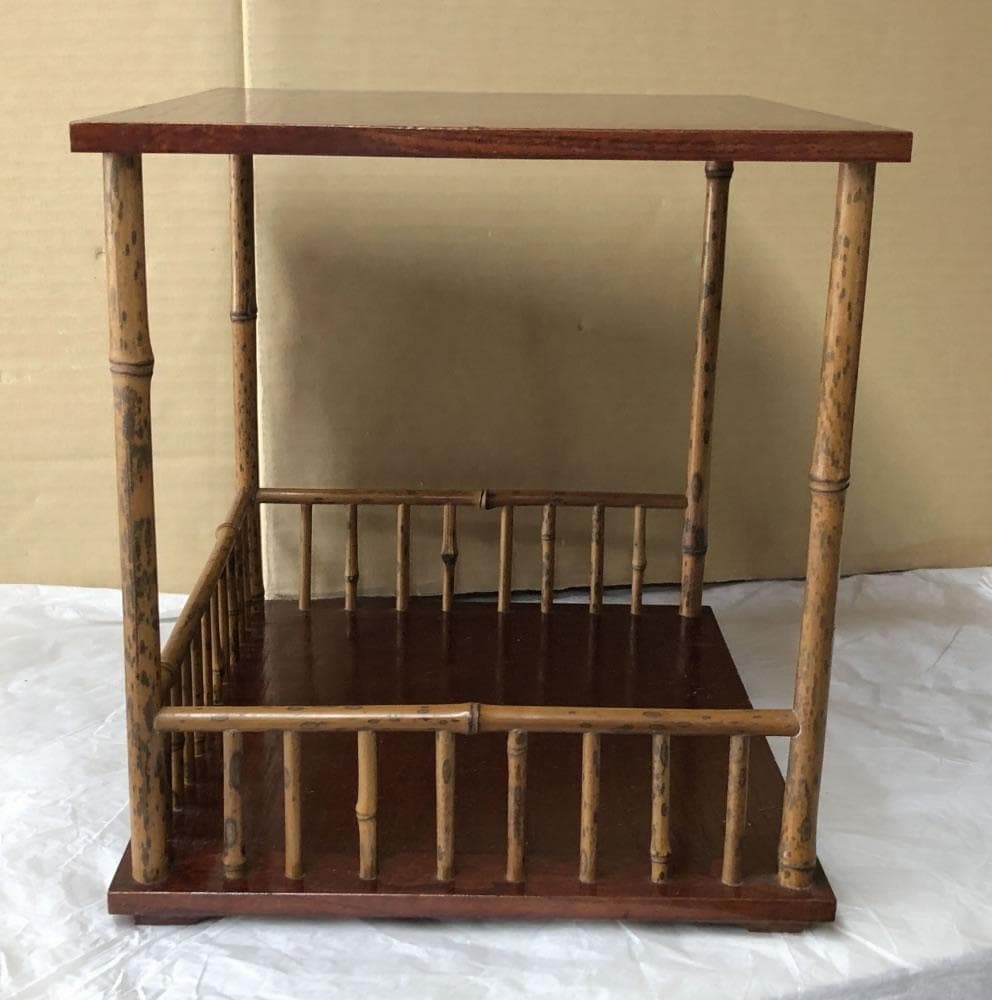 e1932 煎茶棚 紋竹 器局 九如堂一茶 花押 茶棚 茶道具 煎茶道具