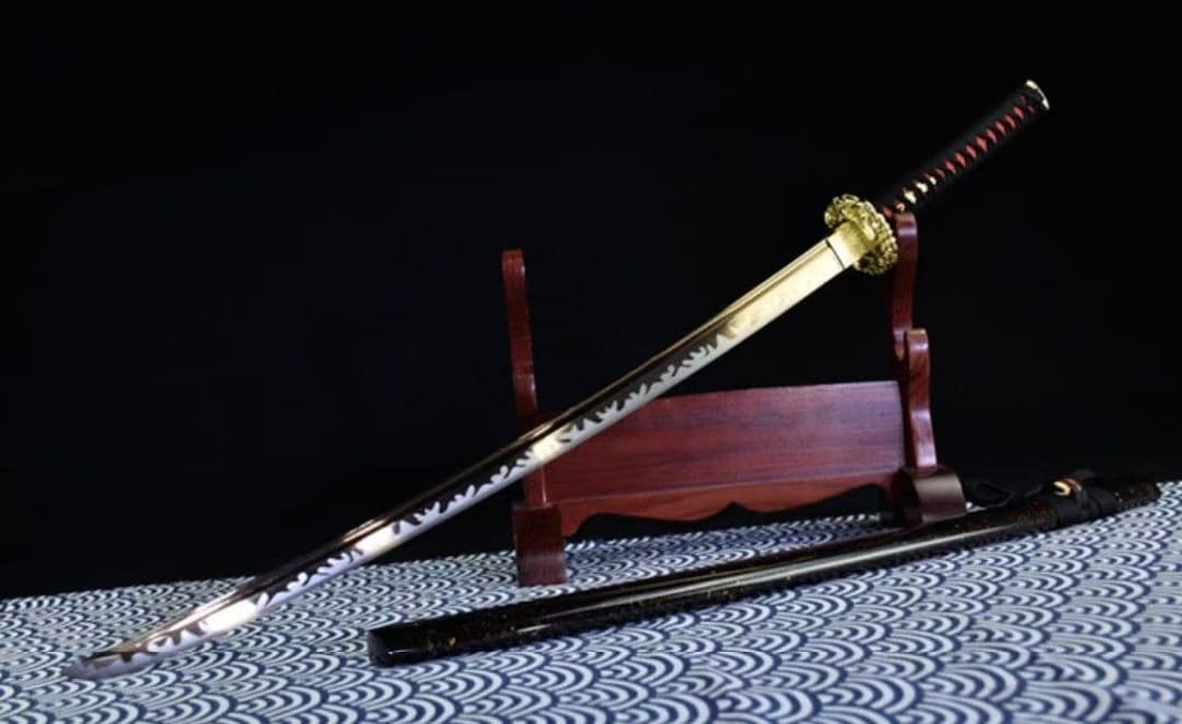 【黒炎】古兵器 刀装具 日本刀　模造刀 居合刀 武士道 鑑賞用 美術刀 贈り物