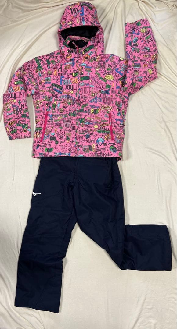Mizuno 子供用 スキーウェア 上下セット　ピンク