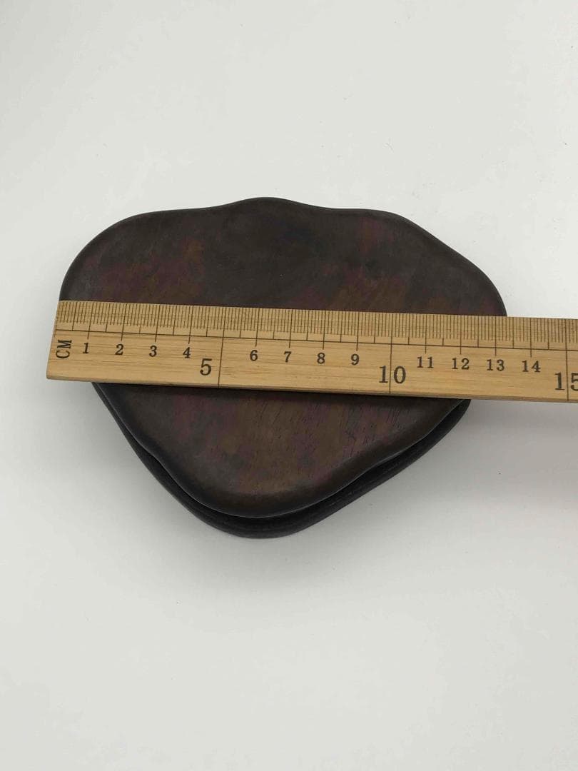 古端渓硯　清時代　蓮型硯　唐木蓋付き　極上品　時代物　初出し物(A-56)