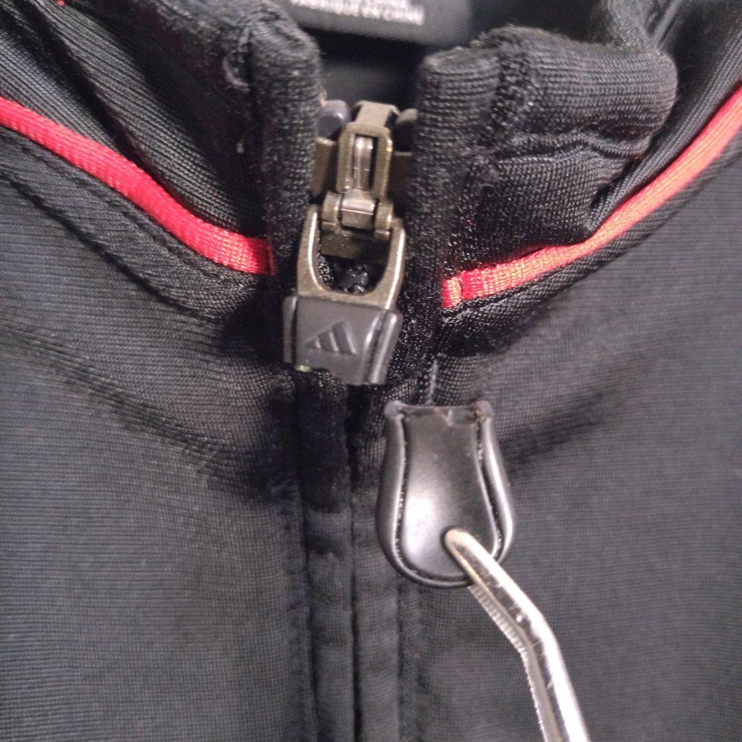 アディダス★00s ACミラン 刺繍ロゴ セットアップ 上下 黒 2XL 訳あり