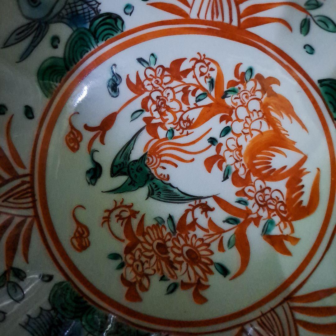 永楽善五郎　九谷赤絵　　中鉢　紅縁輪花鉢　明治 大日本永楽造　共布、共箱入