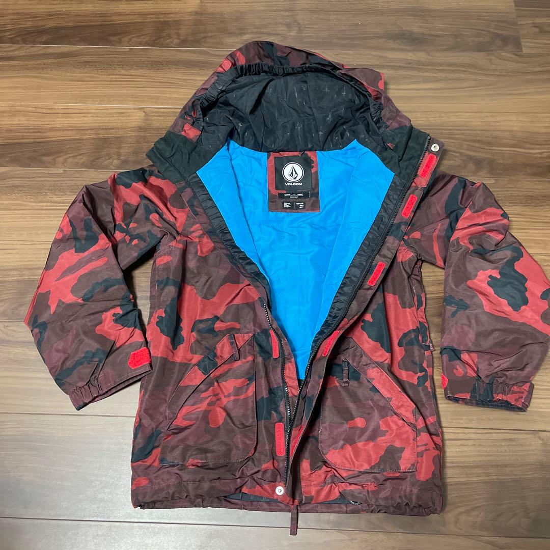VOLCOM スノーボードウェア上下　子供用　赤黒迷彩