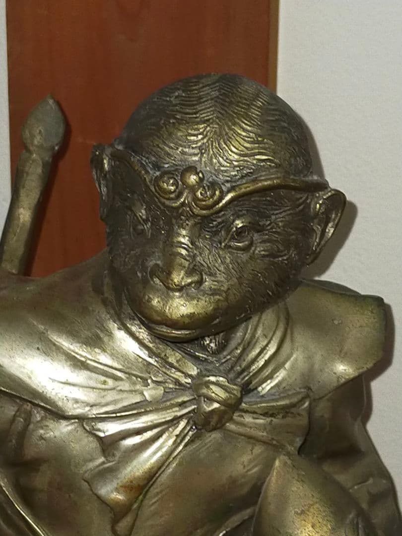 ♥値下げ！　孫悟空　ブロンズ像　１０．２ｋｇ　銅像　西遊記　仏像　骨董　古玩