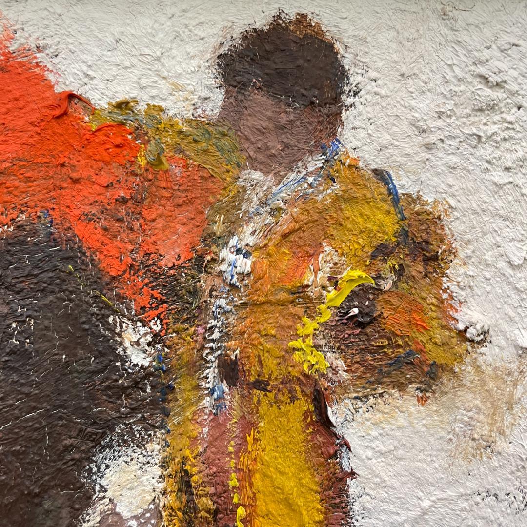 真作保証 友成晴雄『闘牛』油彩 肉筆 厚塗り 本人直筆サインあり R8SB16