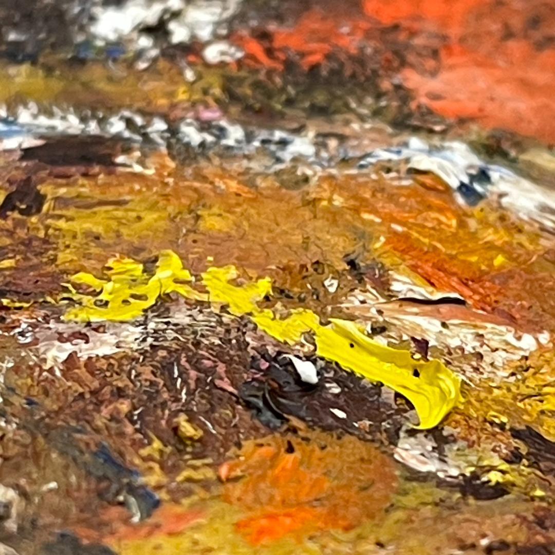 真作保証 友成晴雄『闘牛』油彩 肉筆 厚塗り 本人直筆サインあり R8SB16