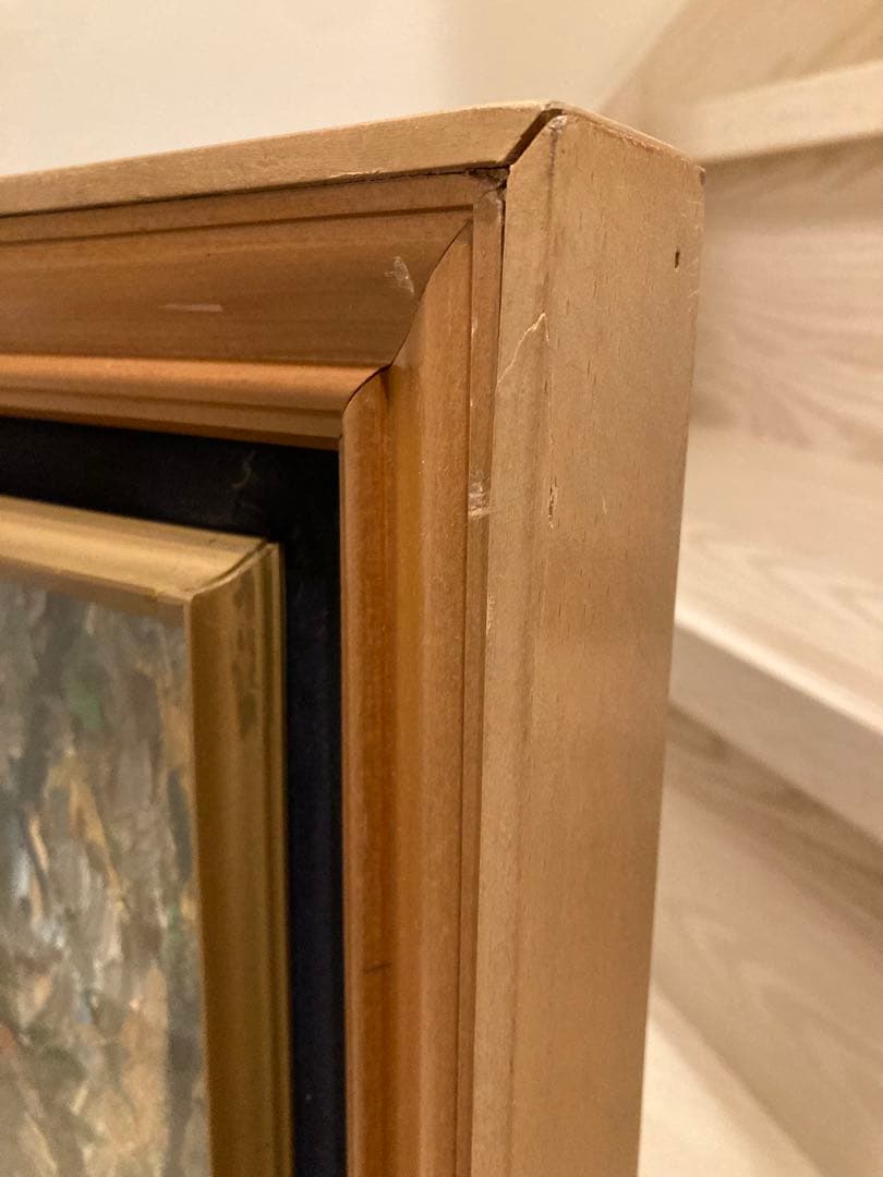 海岸風景 油彩画　F10号　額縁付き