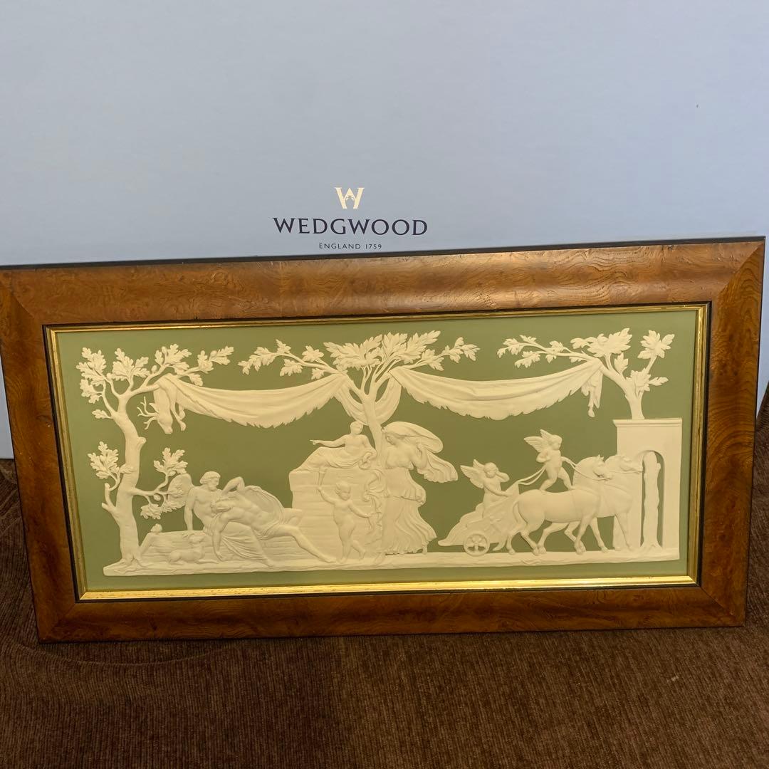 ウェッジウッド プラーク　ジャスパー　陶板　額　ギリシャ神話　セレネ