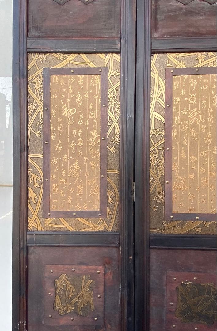 唐物 中国风の骨董品木屏風　年代不詳骨董品　入手困難 割引相談可3