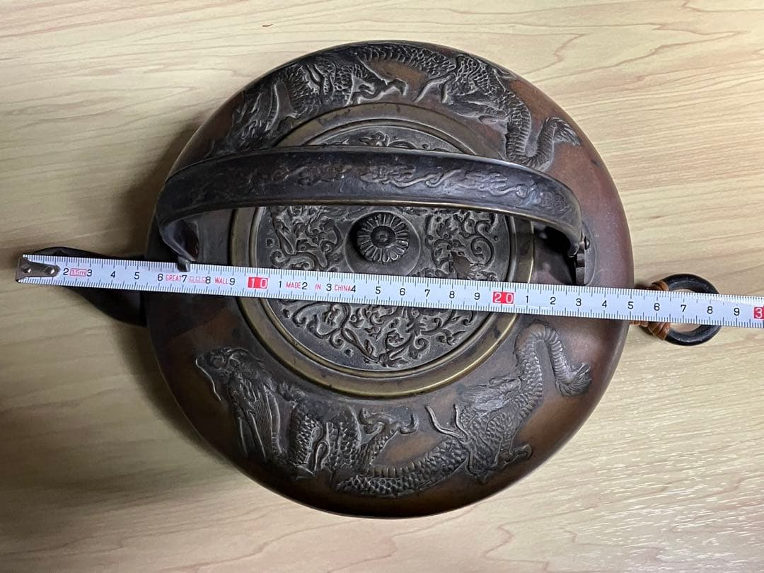 鉄瓶　竜 龍の紋様　鳳凰　鉄瓶置き　セット売り