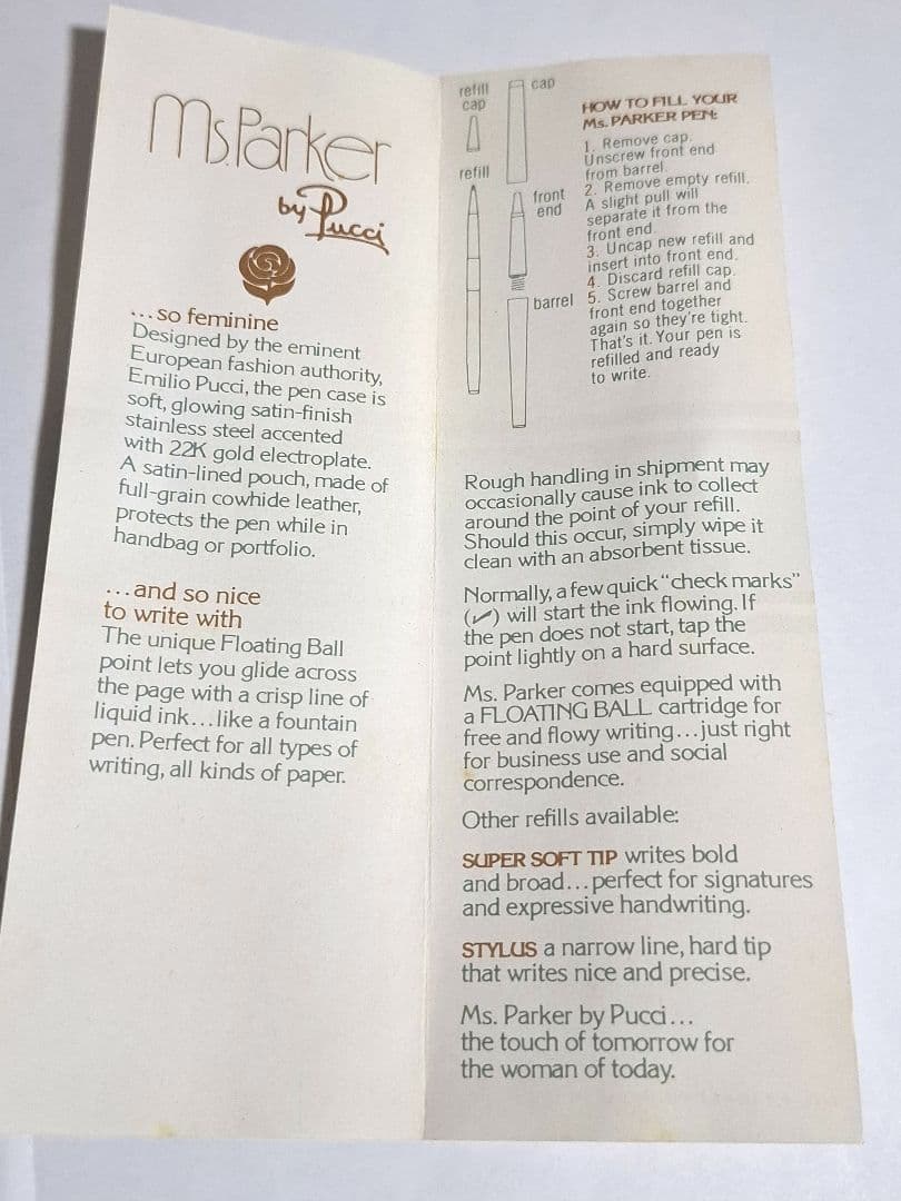 希少　未使用　パーカー　Ms.PARKER　レディース　ローラーボール