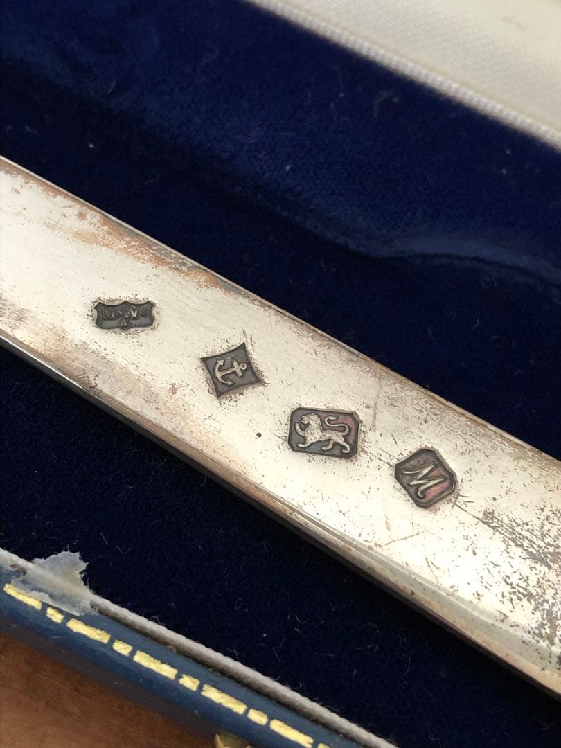 マッピン＆ウェッブ　純銀製ストーン付　ペーパーナイフ　レターオープナー　シルバー