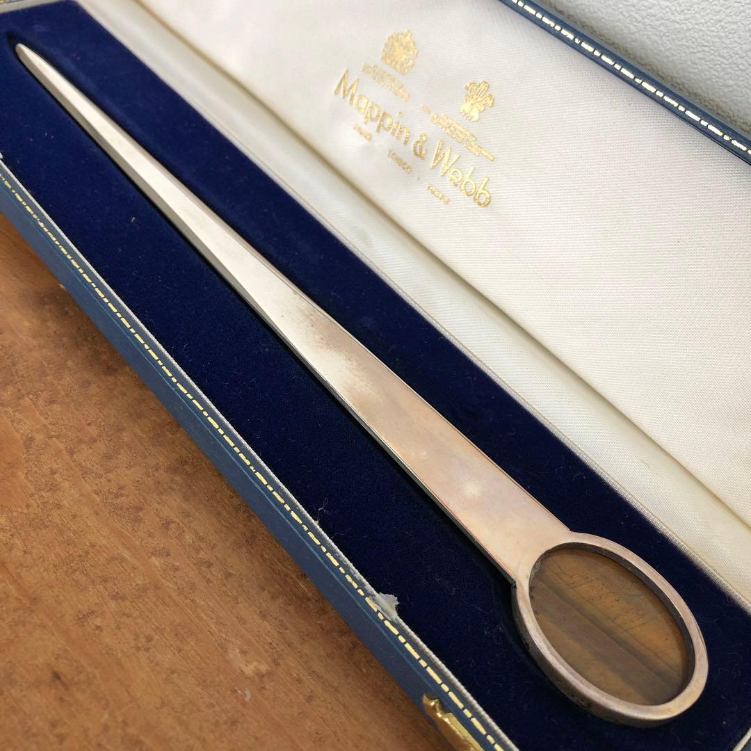 マッピン＆ウェッブ　純銀製ストーン付　ペーパーナイフ　レターオープナー　シルバー