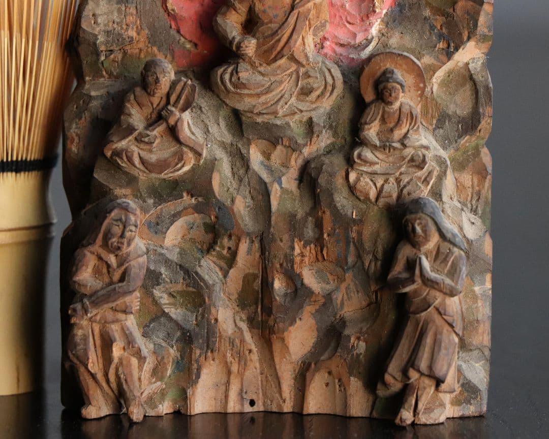 時代 木彫 彩色 不動明王 仏像 高11.3cm 木造 仏教美術【MA467】