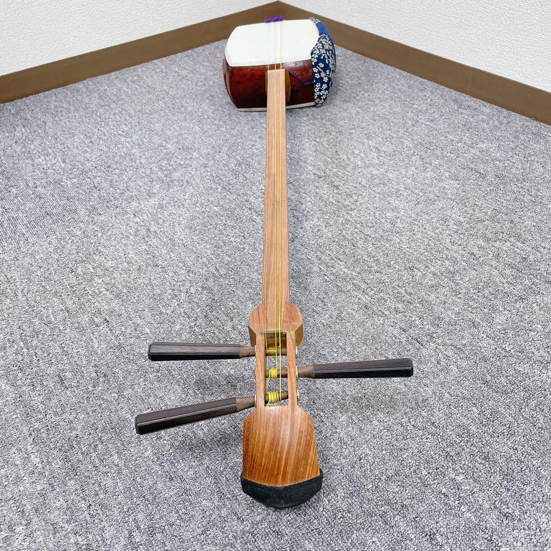 三味線 細棹 １本溝 花梨 丸打胴 和楽器