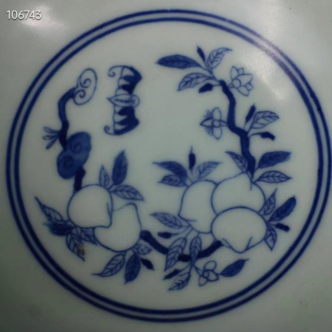 中国古美術・旧蔵の極品青花磁碗一対・古い漆器箱付き・置物・文房具