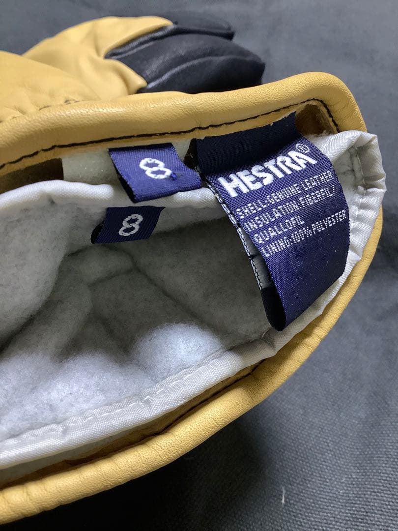 HESTRA 3-Finger Full Leather サイズ:8 未使用