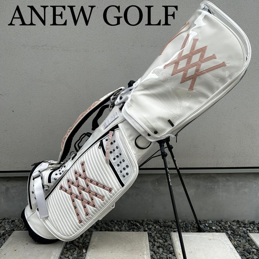 アニューゴルフ スタンド式キャディバッグ ホワイト ピンク ANEW GOLF