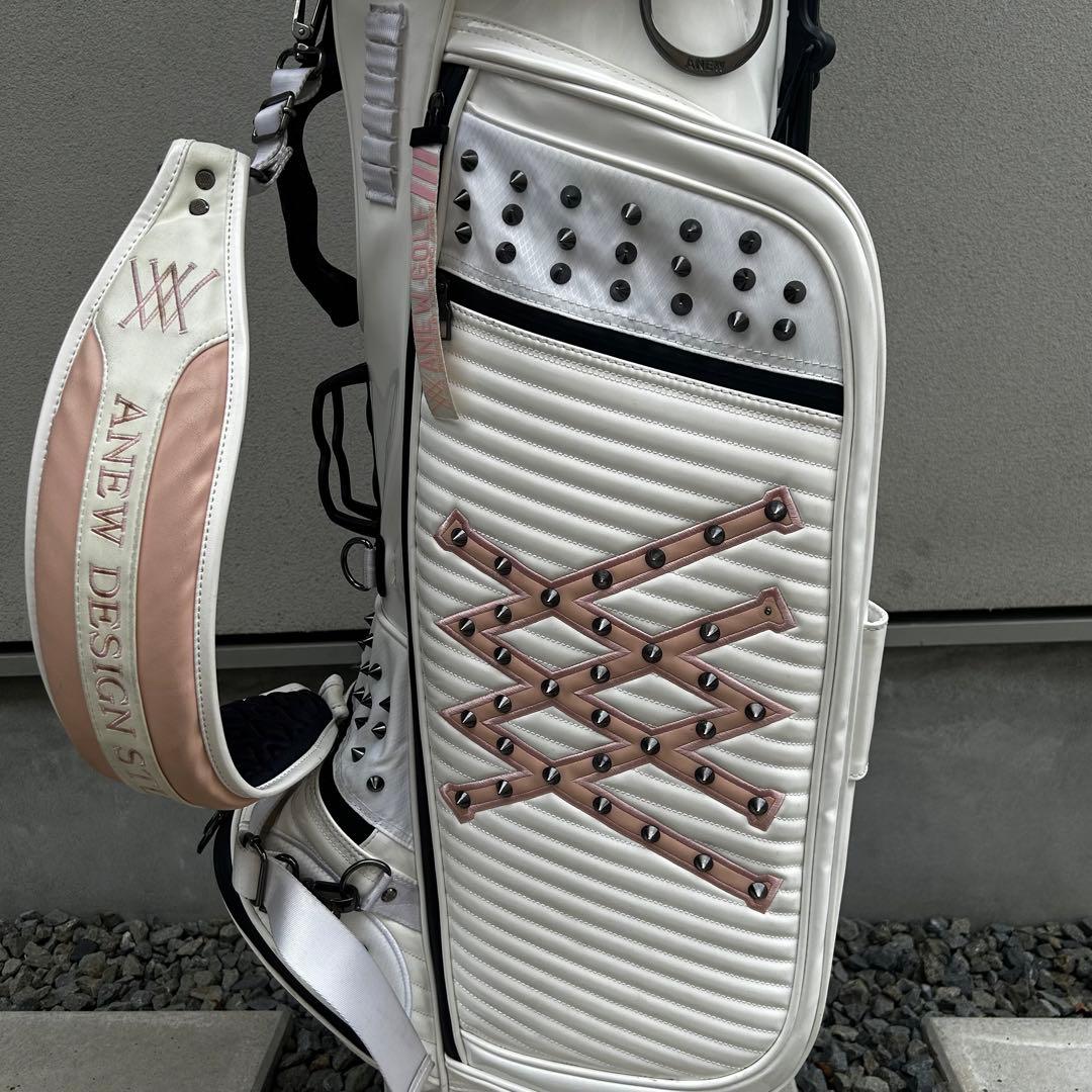 アニューゴルフ スタンド式キャディバッグ ホワイト ピンク ANEW GOLF