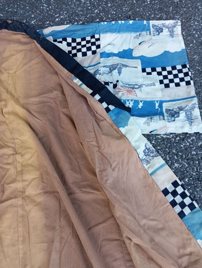 ⭐*⭐様 戦争柄 　着物　　旭日旗　軍艦　　 古布