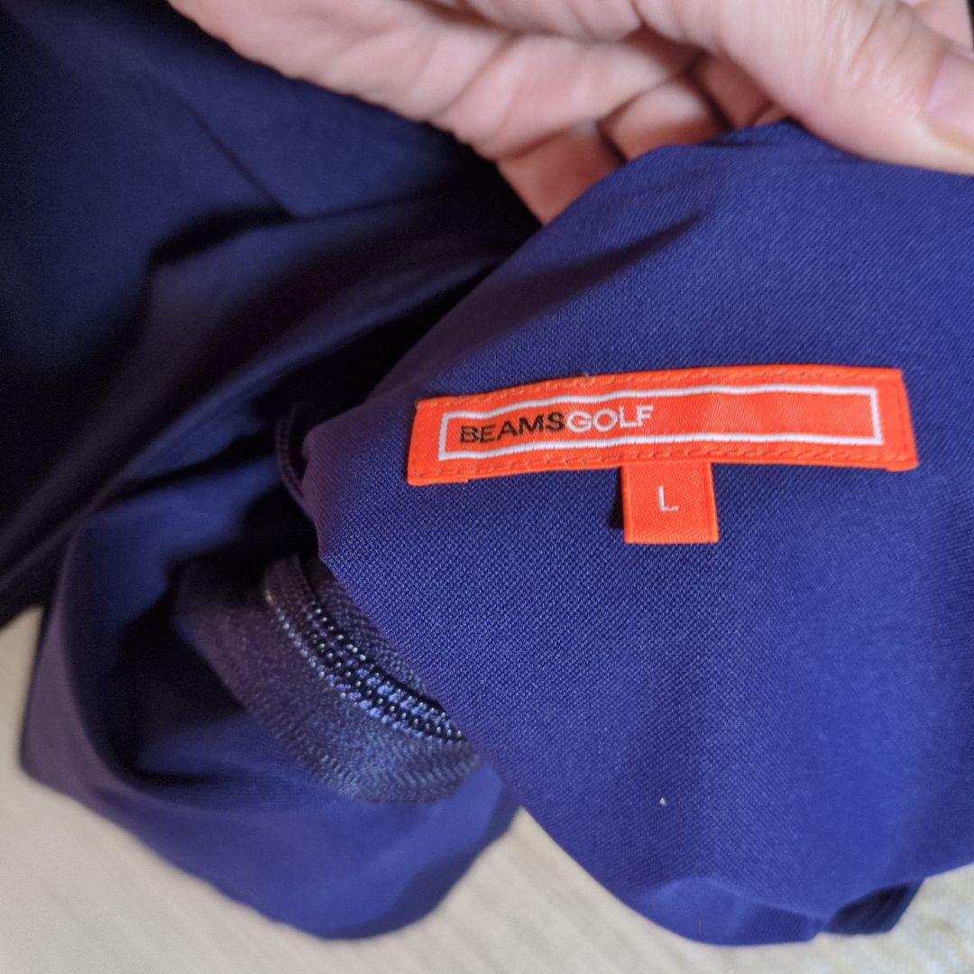 BEAMSGOLF ネイビー ジップアップポロシャツ