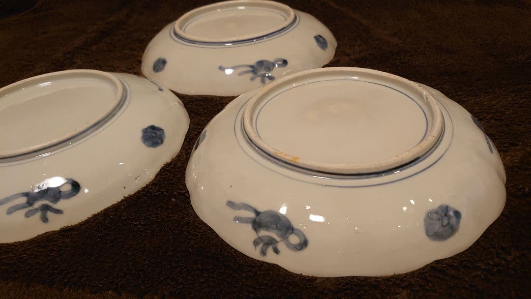 大聖寺伊万里　古伊万里　伊万里　中皿　7寸皿　蔵出し　3客