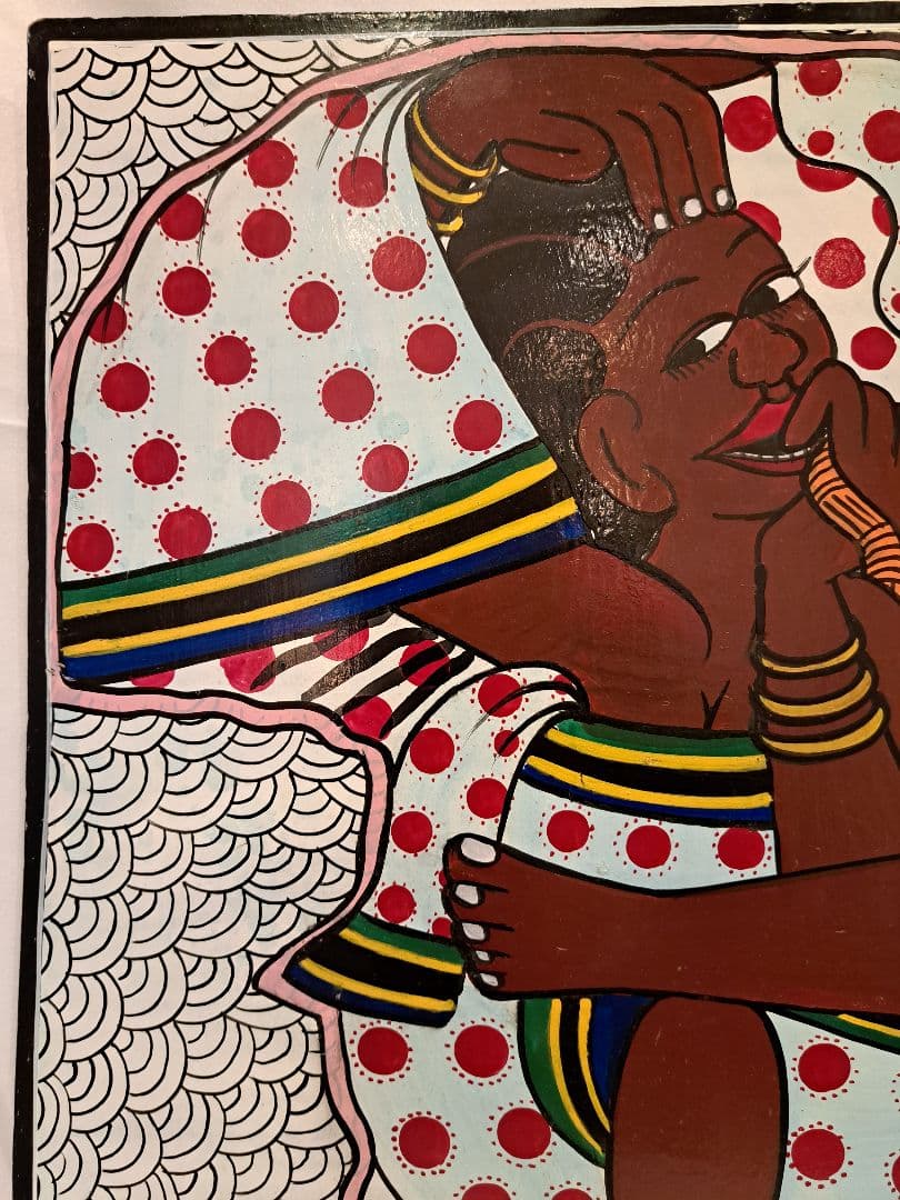 ティンガティンガ 原画 MR•MALIKITA ママアフリカ白