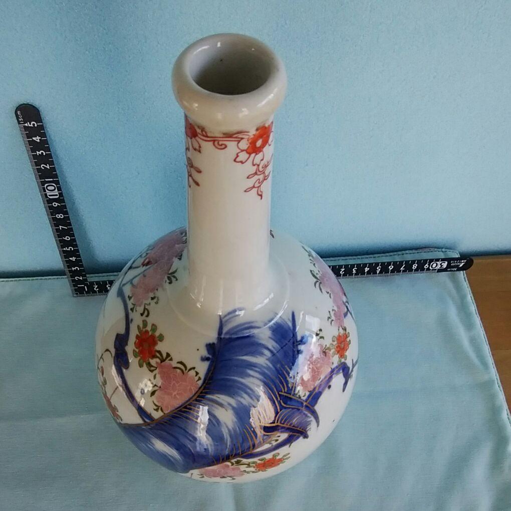 伊万里焼色絵秞裏紅徳利 太治窯製