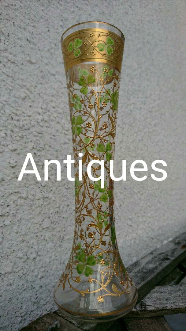 ヴィクトリアン時代の「金彩エナメル花器」