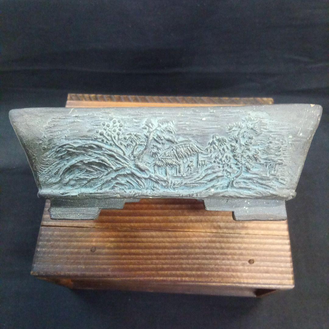 009.【陶翠】春秋/長方樹盆/盆栽鉢/木箱付き