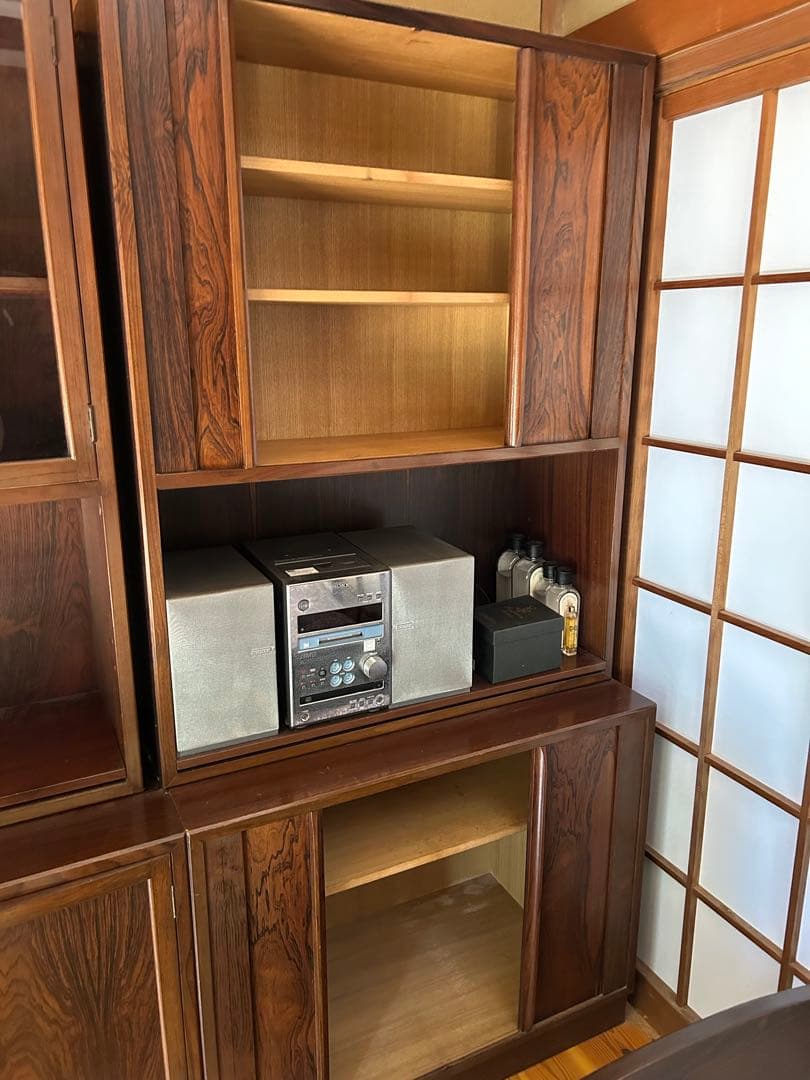 洋タンス棚　蛇腹扉　アンティーク　昭和レトロ