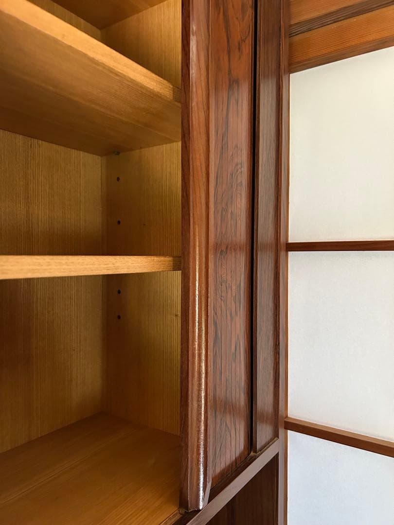 洋タンス棚　蛇腹扉　アンティーク　昭和レトロ