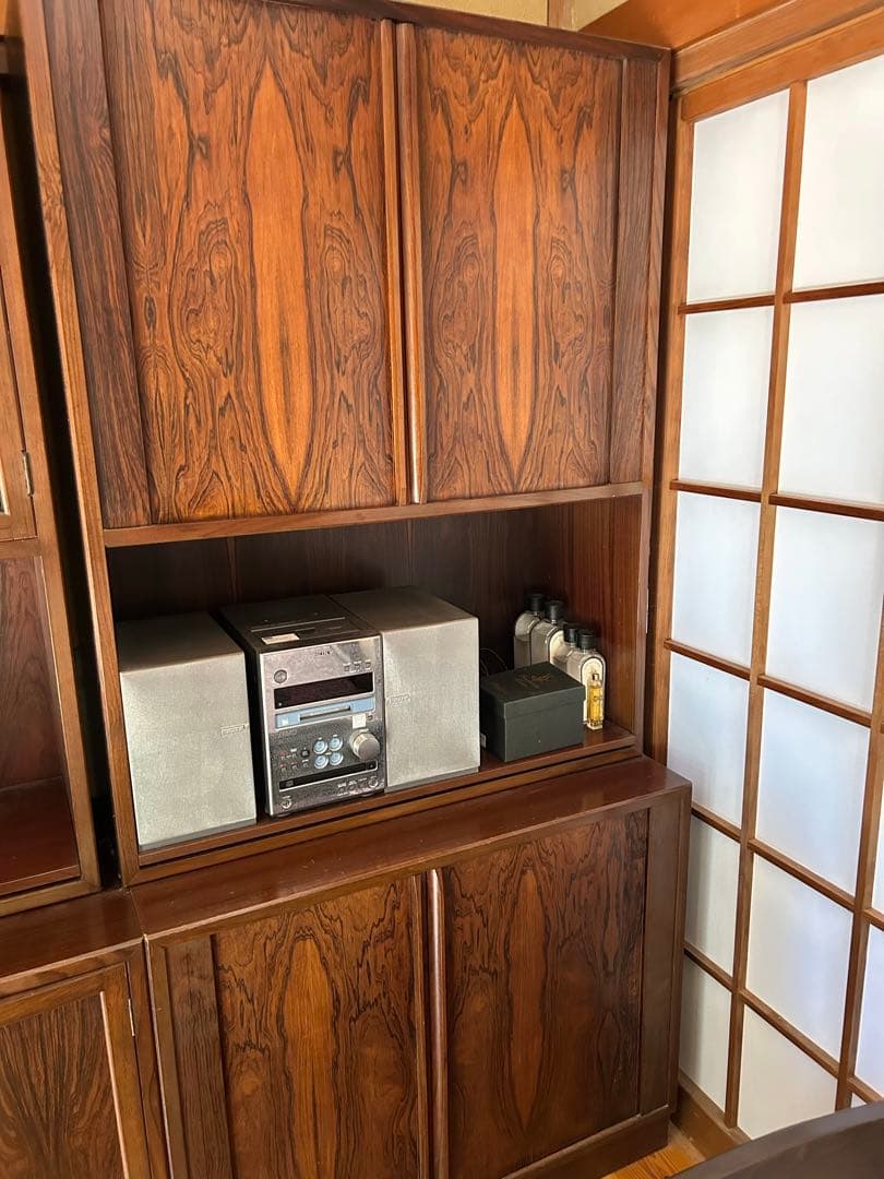 洋タンス棚　蛇腹扉　アンティーク　昭和レトロ