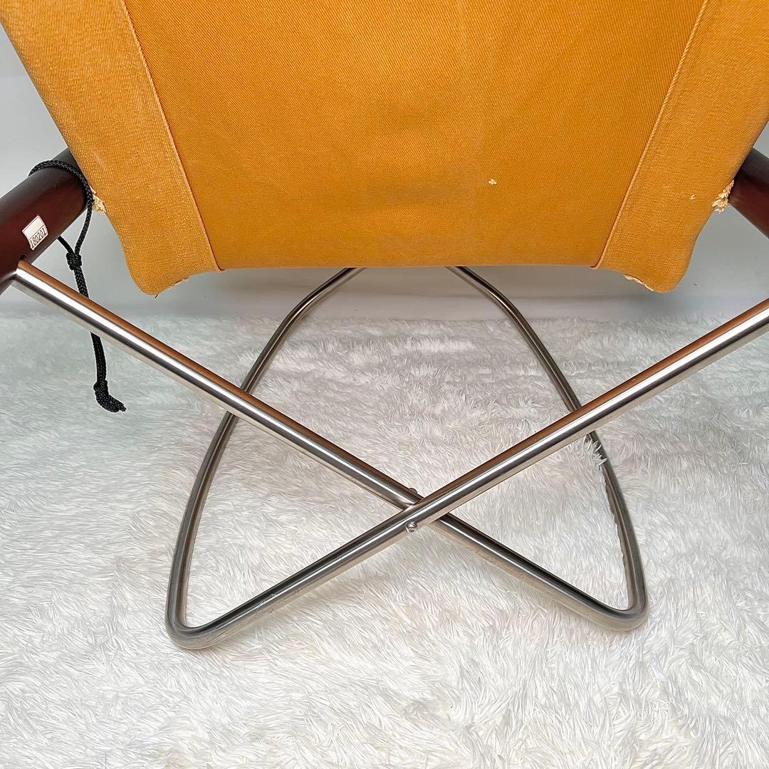 NychairX ニーチェアエックスオットマン付き オレンジ×ダークブラウン