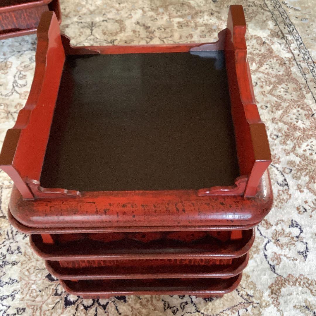 鎌倉彫漆塗り　宗和膳　十一脚