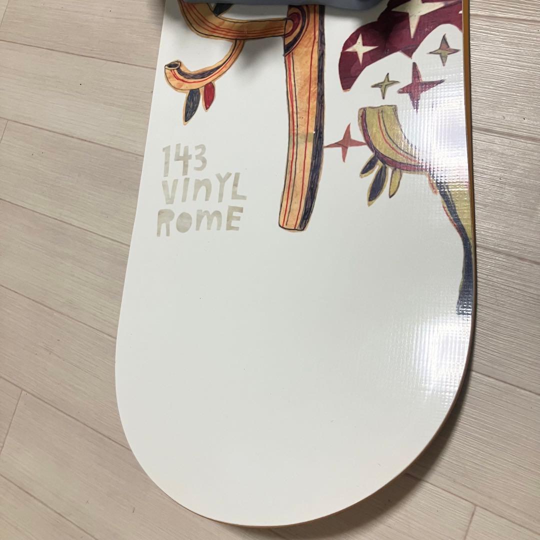 新品バインディング/Rome VINYLロームスノーボードセット143/バック付