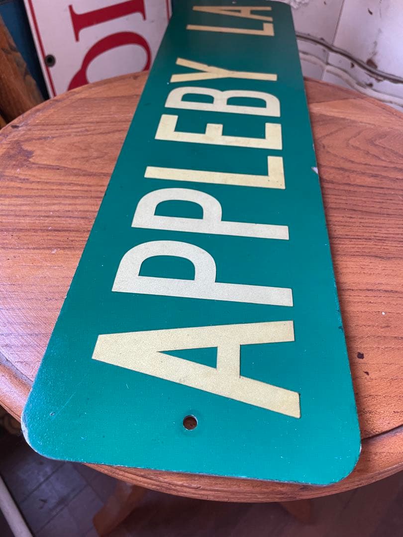アンティーク　サイン　プレート　APPLEBY LA看板 道路標識　アメリカ