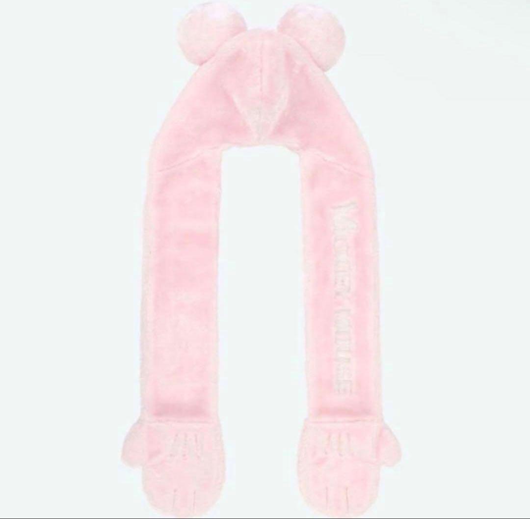 ディズニー マフラーキャップ ミニー ピンク