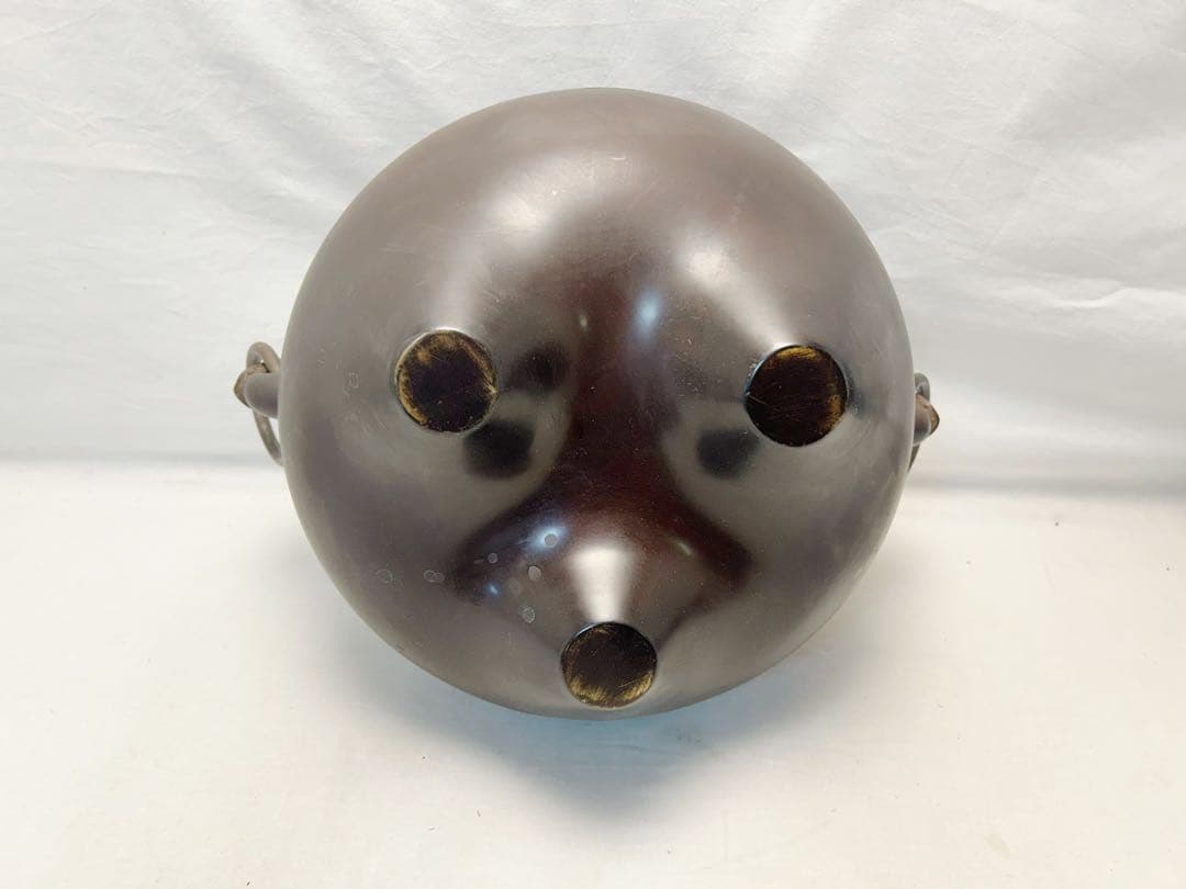 美品 茶道具 唐銅鬼面風炉 真形釜添 野々田製電熱器 敷板3点セット 紙箱