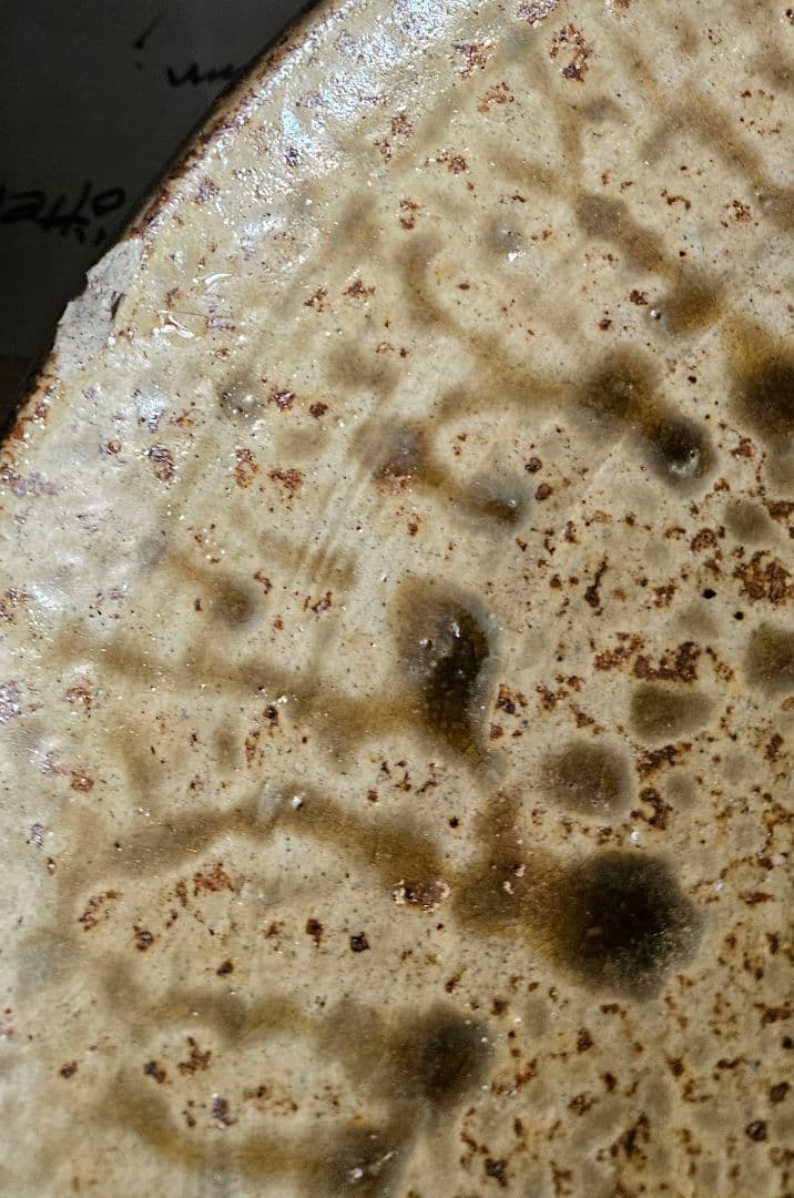 陶器の皿 自然な模様付き