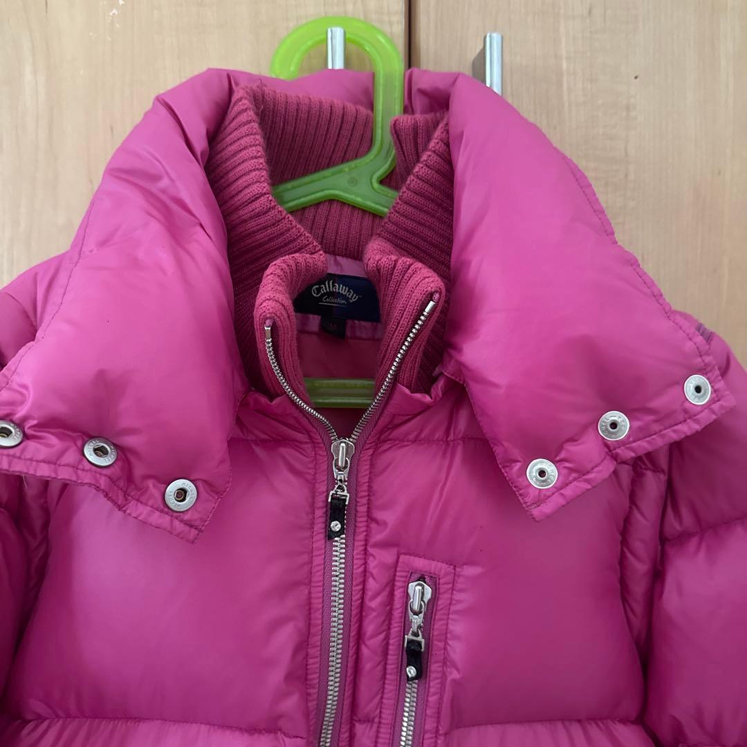 ピンク ダウンジャケット フード付き
