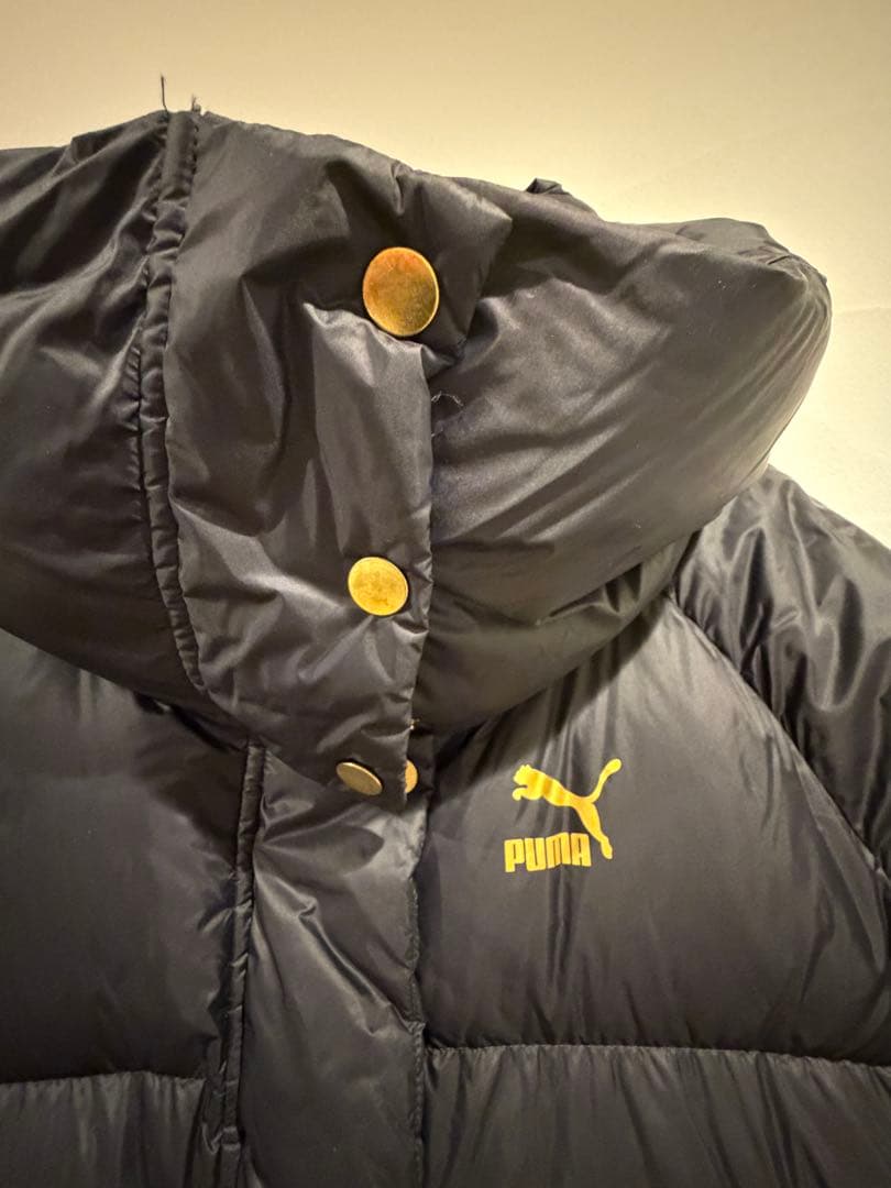 【美品】PUMA ベンチコート 黒 ダウン90%