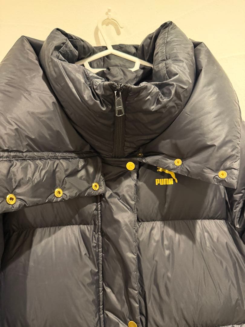 【美品】PUMA ベンチコート 黒 ダウン90%