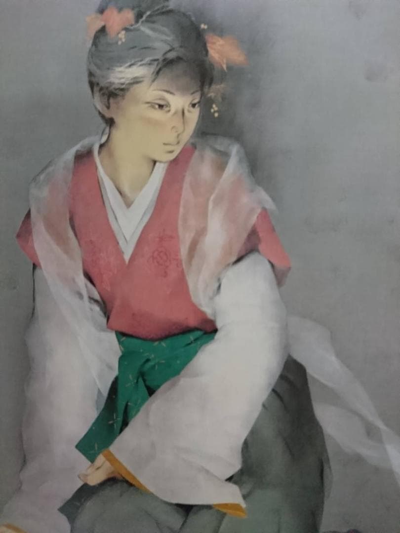 北田 克己、初月、厳選、希少画集画、新品高級額 額装付、きただ かつみ