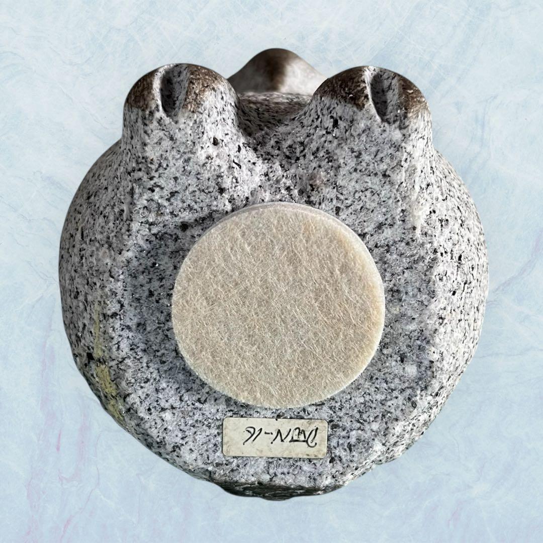 【希少】フクロウ 石彫 大小2点セット 野本昌広 ふくろう 梟 置物 オブジェ