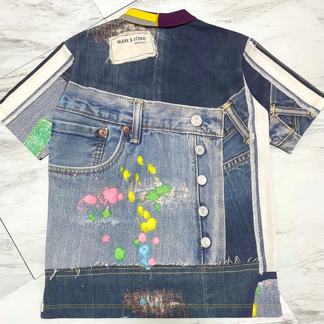 極美品 23SS⭐️マーク&ロナ ポロシャツ 木村拓哉着用モデル 総柄 ドクロ L